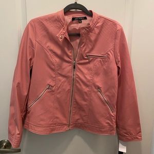 Pink Faux Leather Jacket